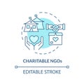 Charitable NGOs soft blue concept icon