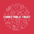 Charitable trust round vector outline illustration