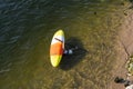 Man in Kayak in river Loire