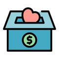 Charity box icon vector flat