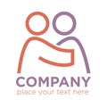 Charity or business insurance company label logo, space for text.