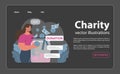 Charity and charitable foundation night mode or dark mode web banner