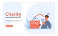 Charity and charitable foundation web banner or landing page. Help