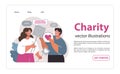 Charity and charitable foundation web banner or landing page.