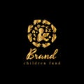 Charity children vector logo design