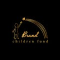 Charity children vector logo design