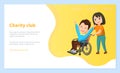 Charity Club Disable Kid on Wheelchair Children