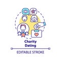 Charity dating concept icon