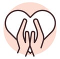 Charity and donation heart care , icon