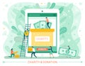 Charity Donation Web Poster, People Donate Money