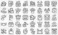 Charity event icons set outline vector. Help volunteer