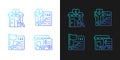 Charity, financial support gradient icons set for dark and light mode