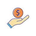 Charity flat icon illustration, to commemorate the international day charity. Design vector Royalty Free Stock Photo