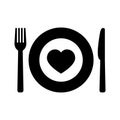 Charity food icon in flat style on white