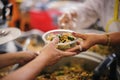 Charity food for the poor people to enjoy eating Royalty Free Stock Photo