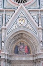 Charity among the founders of Florentine philanthropic institutions, Florence Cathedral Royalty Free Stock Photo