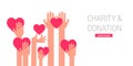 Charity, giving and donation poster template Royalty Free Stock Photo