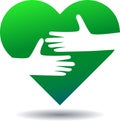 Charity hands logo Royalty Free Stock Photo