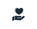Charity, Heart and Hand, Help and Love Icon Vector Logo Template Illustration Design Royalty Free Stock Photo