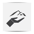 Charity home icon vector silhouette