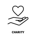 Charity icon or logo in modern line style.