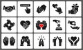 Charity icon set. Collection of donate, volunteer, help, hope and more