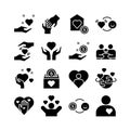 Charity icon set, Share, help care icon collection