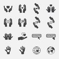 Charity icon set.vector.