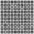 100 charity icons set black