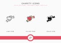 Charity icons set vector illustration with solid icon line style. Back give solidarity concept. Royalty Free Stock Photo