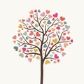 Charity illustration with tree created by hearts