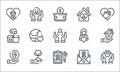 charity line icons. linear set. quality vector line set such as animal care, awareness day, organ donation, letter, charity,