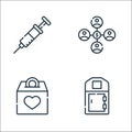 Charity line icons. linear set. quality vector line set such as public toilet, money box, donation