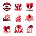 Charity Logo Emblems Set