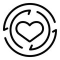 Charity love icon outline vector. Poverty child Royalty Free Stock Photo