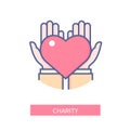 Charity - modern colored line design style icon