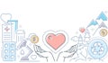 Charity - modern line design style vector illustration