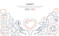 Charity - modern line design style web banner