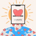 Charity online donation using smartphone with love.