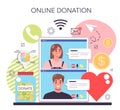 Charity online service or platform. People or volunteer donate