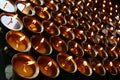 Charity. Praying candles in a temple.