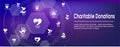 Charity and relief work - Charitable Giving Web banner with icon