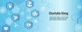 Charity and relief work - Charitable Giving Web banner with icon