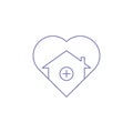 Creative charity home outline icon vector