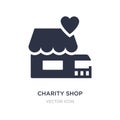 charity shop icon on white background. Simple element illustration from Charity concept
