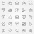 Charity thin line icons