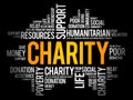 Charity word cloud collage Royalty Free Stock Photo