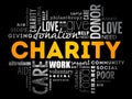 Charity word cloud collage, business concept Royalty Free Stock Photo
