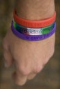 Charity wristbands Royalty Free Stock Photo