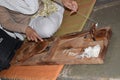 Charkha or Spinning Wheel at Sabarmati Ashram also known as Gandhi Ashram, Ahmedabad Royalty Free Stock Photo